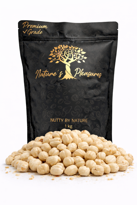 Raw Hazelnuts Blanched | Premium Skinless Hazelnuts | Nature’s Pleasures